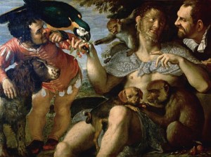 Arrigo le Velu, Pietro le fou, Amon le nain et autres bêtes, Agostino Carrache, Museo di Capodimonte, Naples