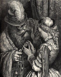 lustration de La Barbe Bleue de Charles Perrault par Gustave Doré, 1862